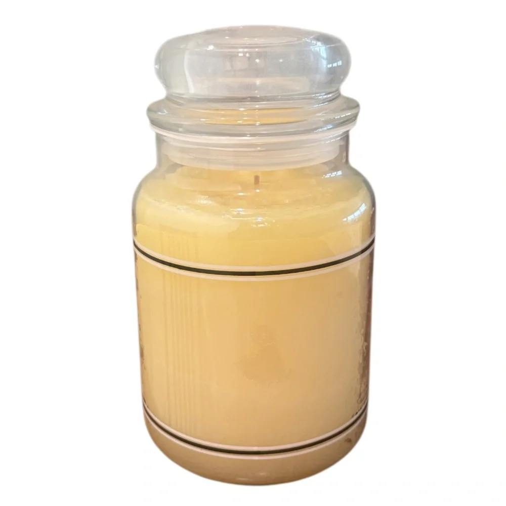 Yankee Candle Jar Black Band French Vanilla Rare Vintage Cream Off White 22 Oz